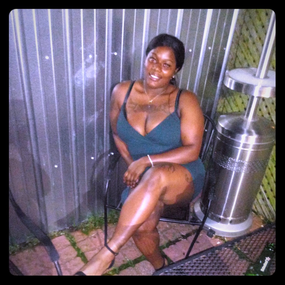 Odd green dress with slit